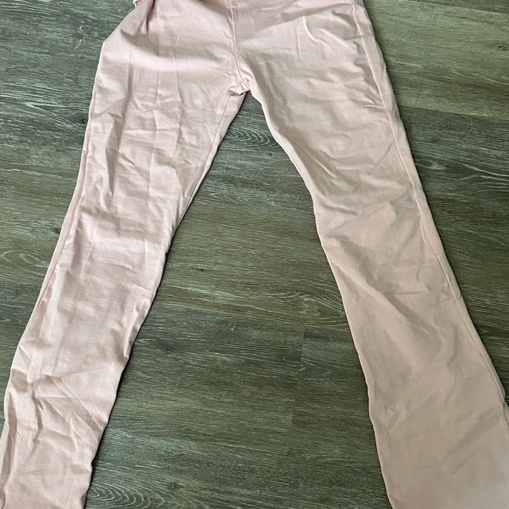 Stradivarius fold over flared legging in pink